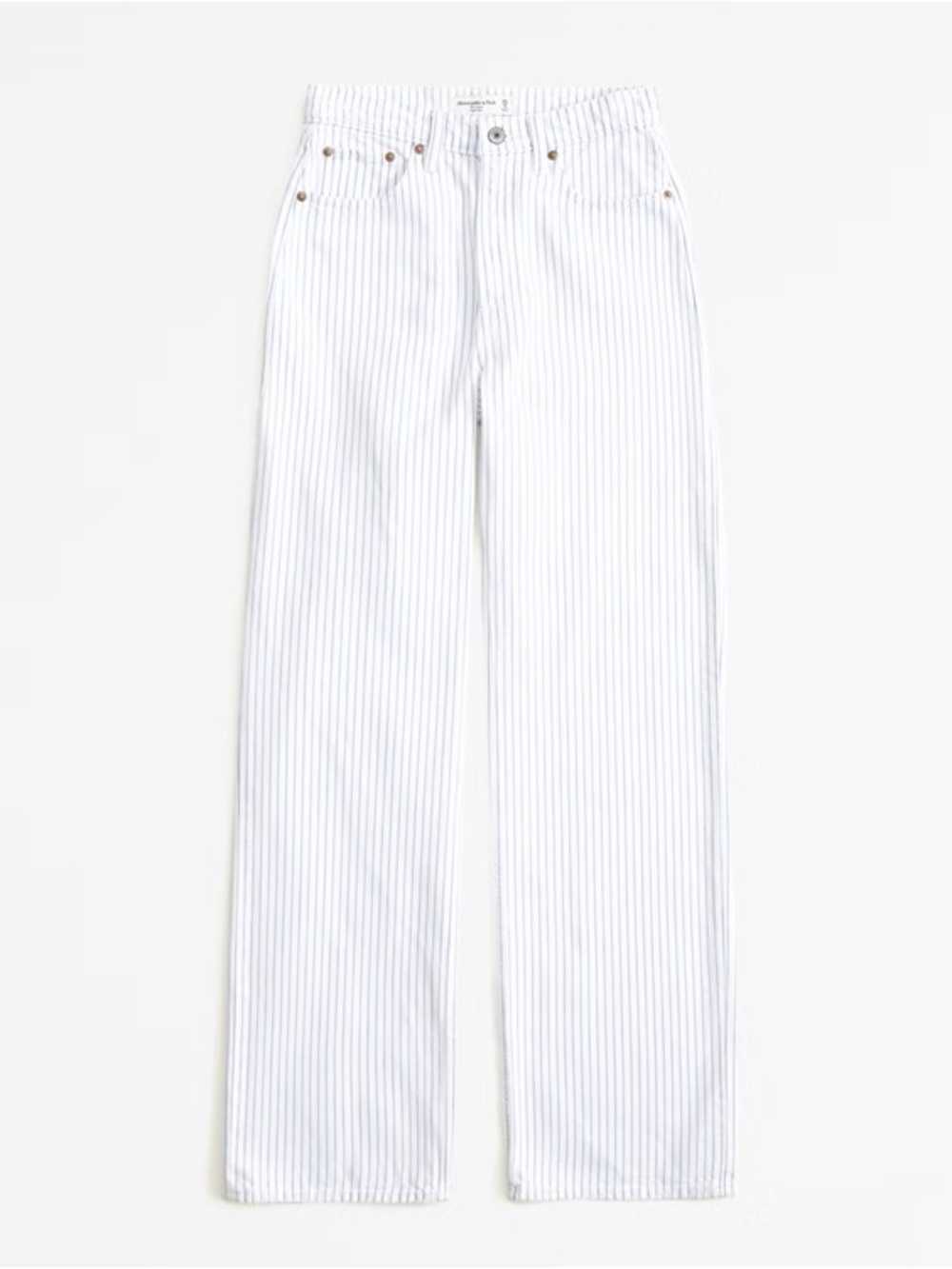 Abercrombie Curve Love Loose High Rise Jeans - Pinstripe, Short